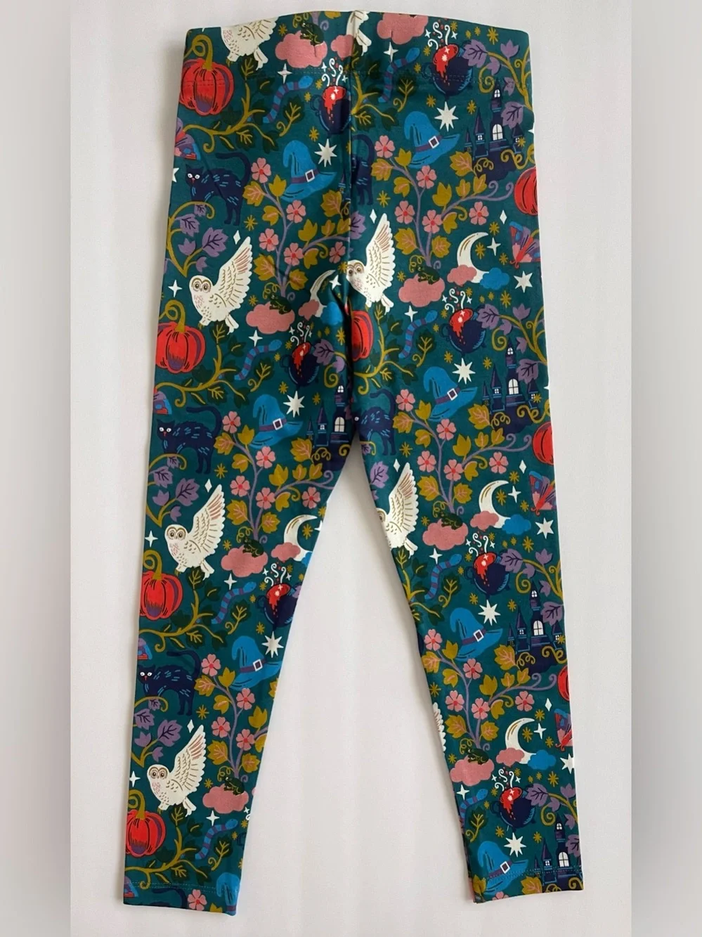 NWT Mini Boden Girls 2pc Tunic & Leggings Set Witch Halloween Blue 6-7y